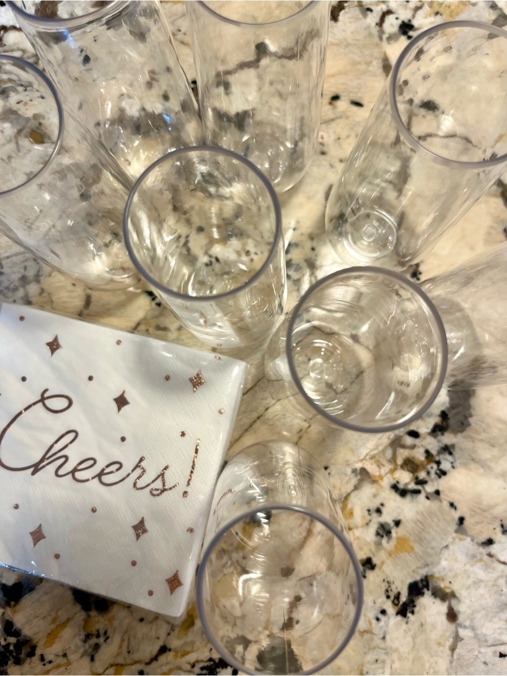 Set of 8 Clear Plastic Champagne Flutes — Washable, Reusable, Unbreakable, Safe